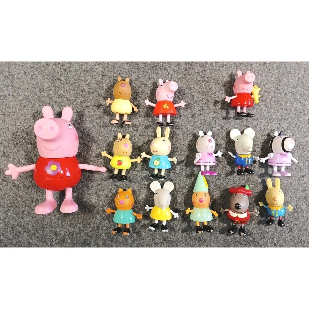 Jazwares Toys Peppa Pig And Friends Lot Of 14 Figures 8 Chairs